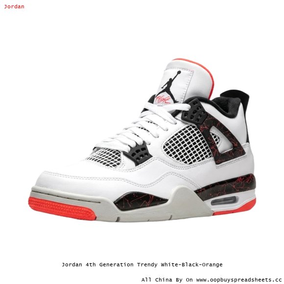 Jordan 4th Generation Trendy White-Black-Orange
