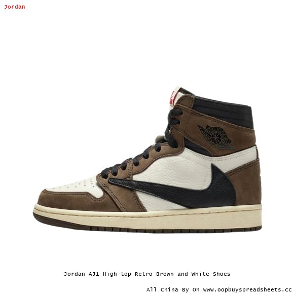 Jordan AJ1 High-top Retro Brown and White Shoes