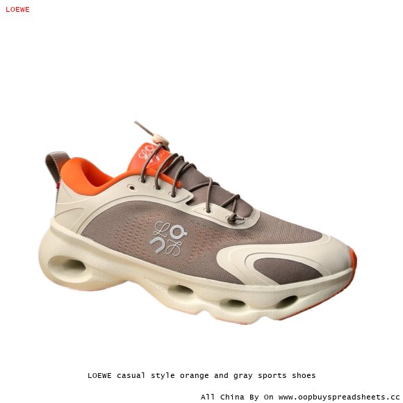 LOEWE casual style orange and gray sports shoes