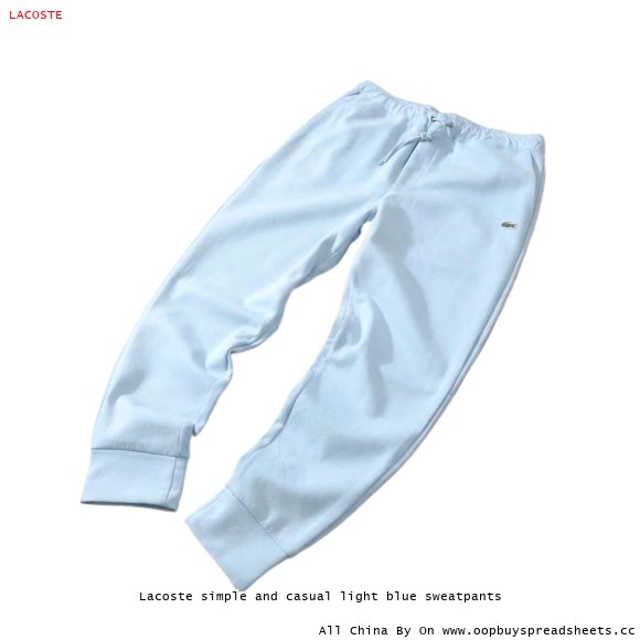 Lacoste simple and casual light blue sweatpants