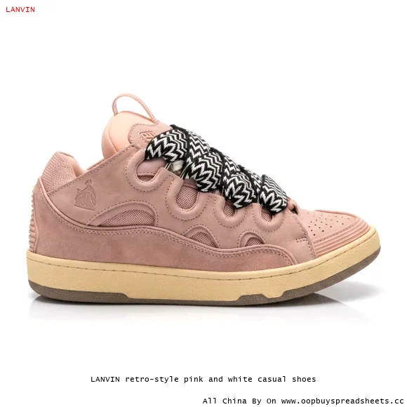 LANVIN retro-style pink and white casual shoes