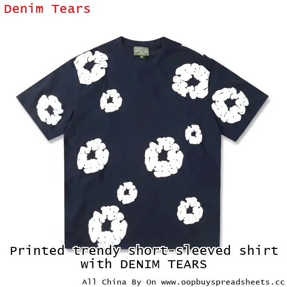 Printed trendy short-sleeved shirt with DENIM TEARS