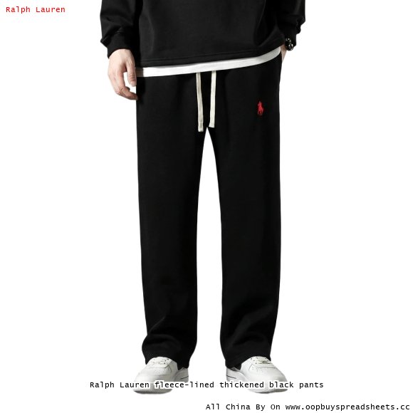 Ralph Lauren fleece-lined thickened black pants