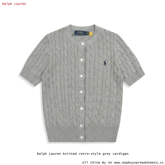 Ralph Lauren knitted retro-style grey cardigan