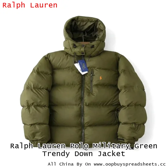 Ralph Lauren Polo Military Green Trendy Down Jacket