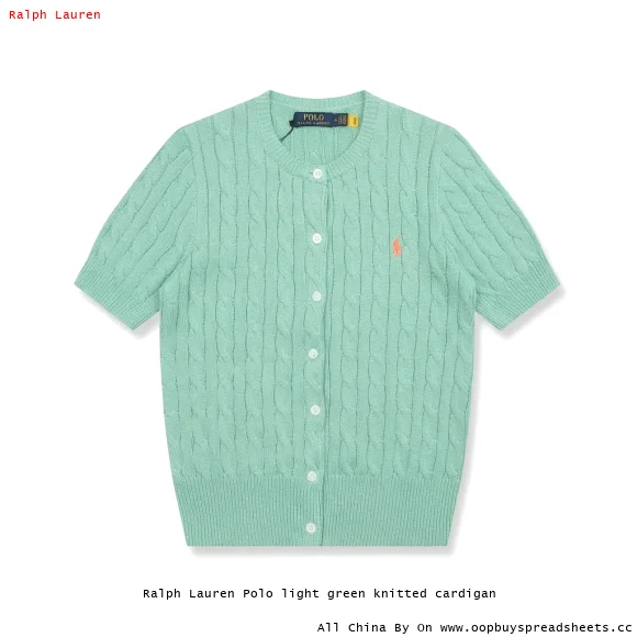 Ralph Lauren Polo light green knitted cardigan