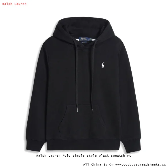 Ralph Lauren Polo simple style black sweatshirt