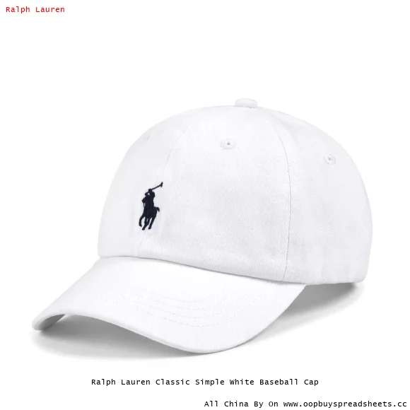 Ralph Lauren Classic Simple White Baseball Cap