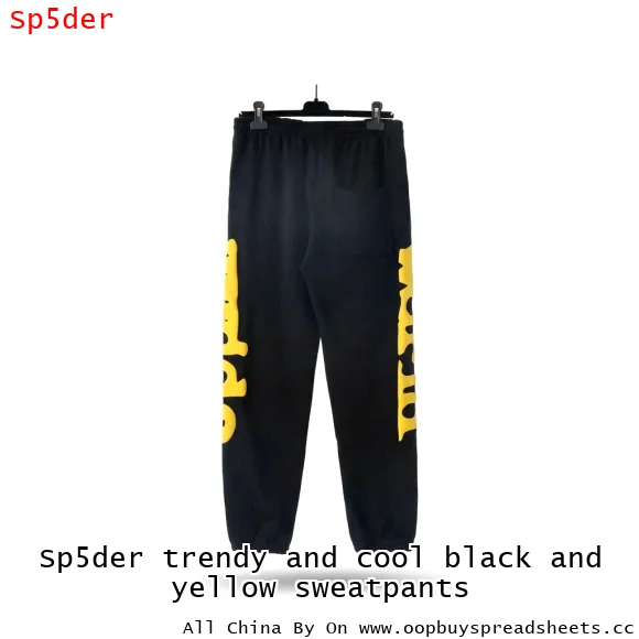 Sp5der trendy and cool black and yellow sweatpants