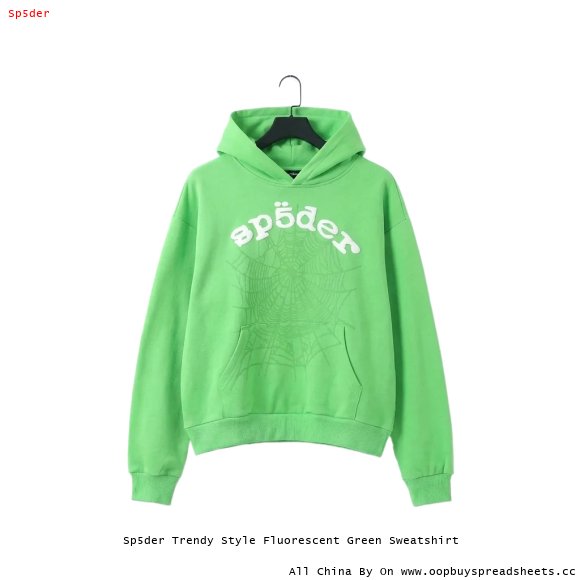 Sp5der Trendy Style Fluorescent Green Sweatshirt