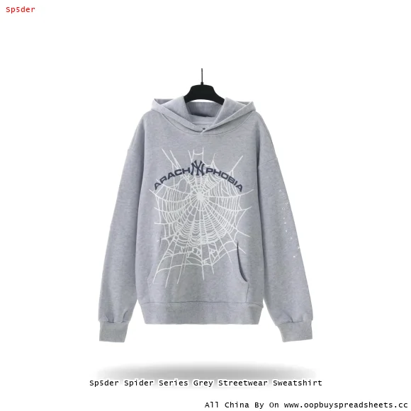Sp5der Spider Series Grey Streetwear Sweatshirt
