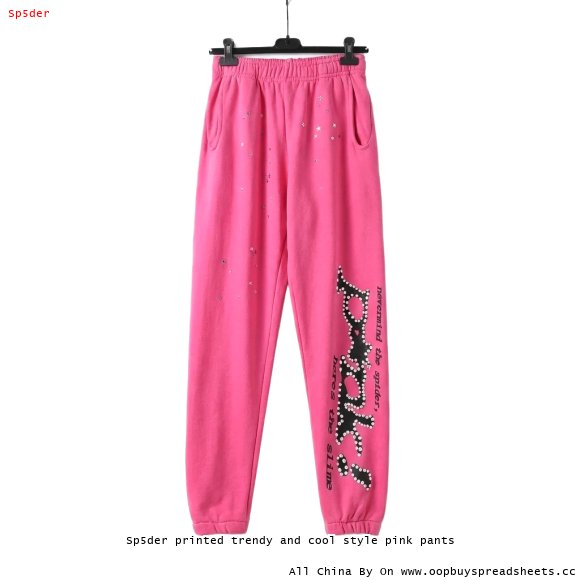 Sp5der printed trendy and cool style pink pants