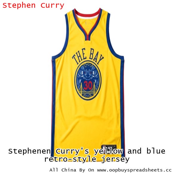 Stephenen Curry's yellow and blue retro-style jersey