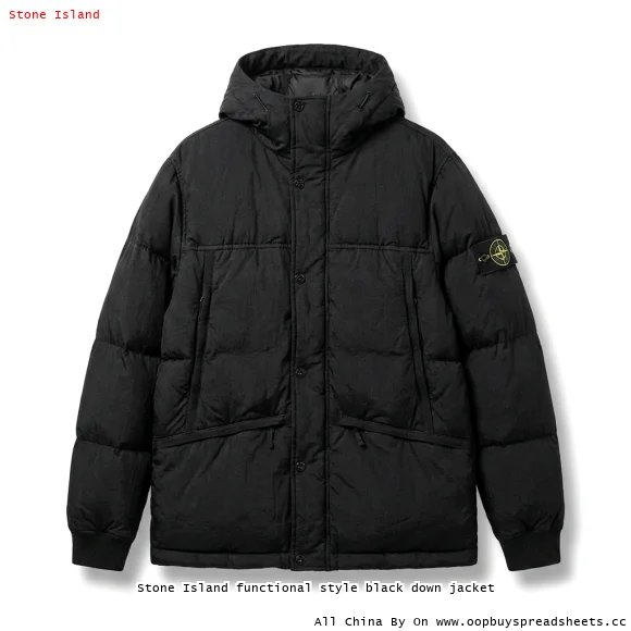 Stone Island functional style black down jacket