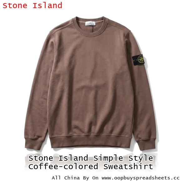 Stone Island Simple Style Coffee-colored Sweatshirt