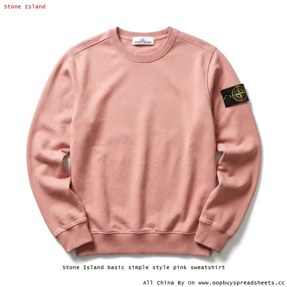 Stone Island basic simple style pink sweatshirt