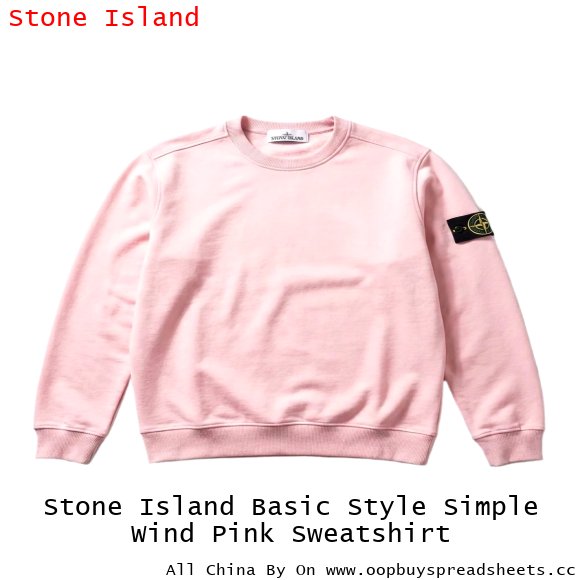 Stone Island Basic Style Simple Wind Pink Sweatshirt