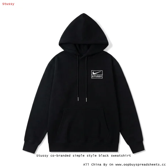 Stussy co-branded simple style black sweatshirt