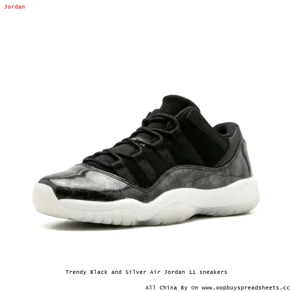 Trendy Black and Silver Air Jordan 11 sneakers