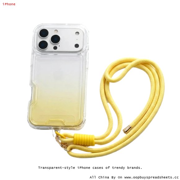 Transparent-style iPhone cases of trendy brands.