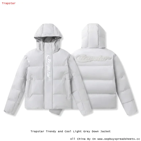 Trapstar Trendy and Cool Light Grey Down Jacket