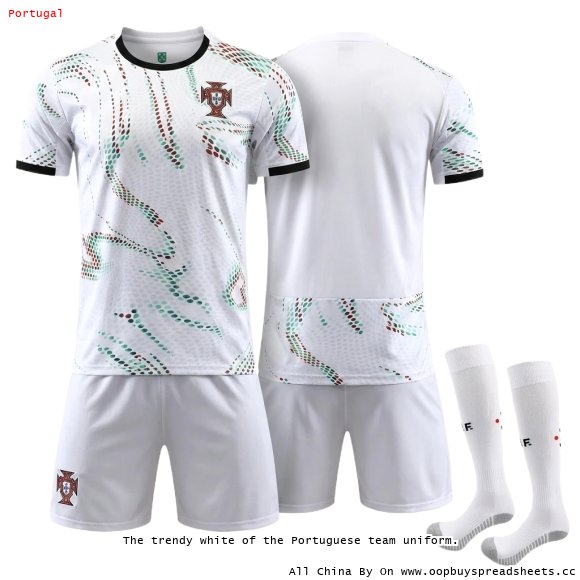 The trendy white of the Portuguese team uniform.