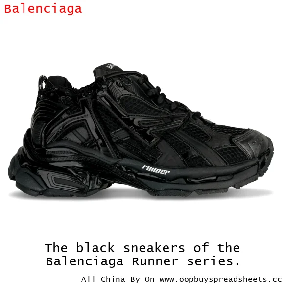 The black sneakers of the Balenciaga Runner series.