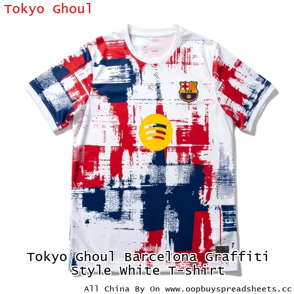 Tokyo Ghoul Barcelona Graffiti Style White T-shirt
