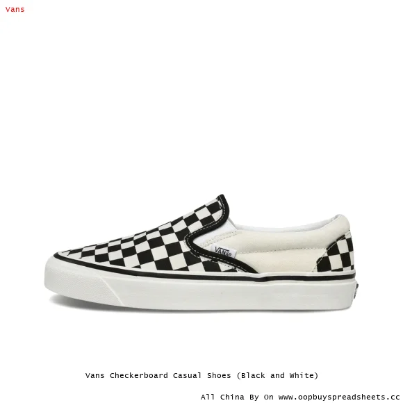 Vans Checkerboard Casual Shoes (Black and White)