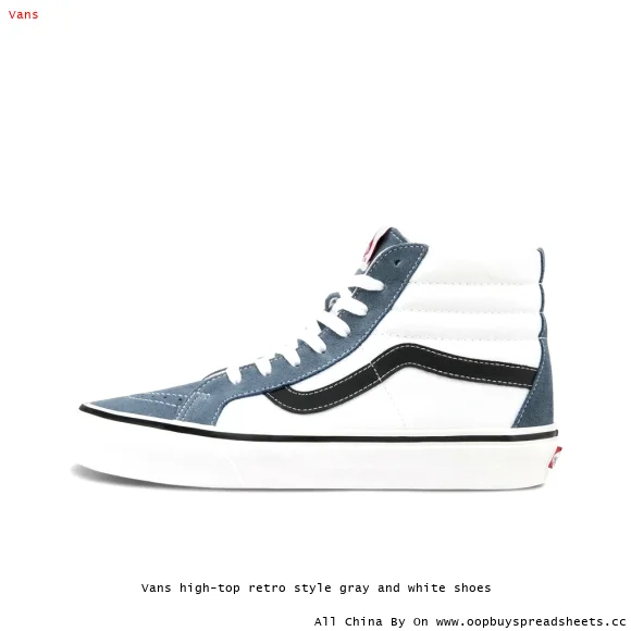 Vans high-top retro style gray and white shoes