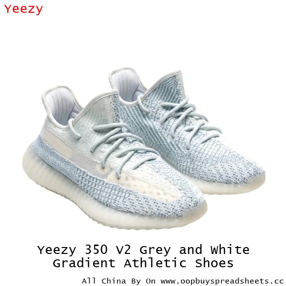 Yeezy 350 V2 Grey and White Gradient Athletic Shoes