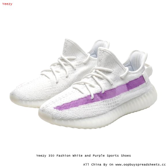 Yeezy 350 Fashion White and Purple Sports Shoes