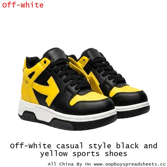 Off-White casual style black and yellow sports shoes