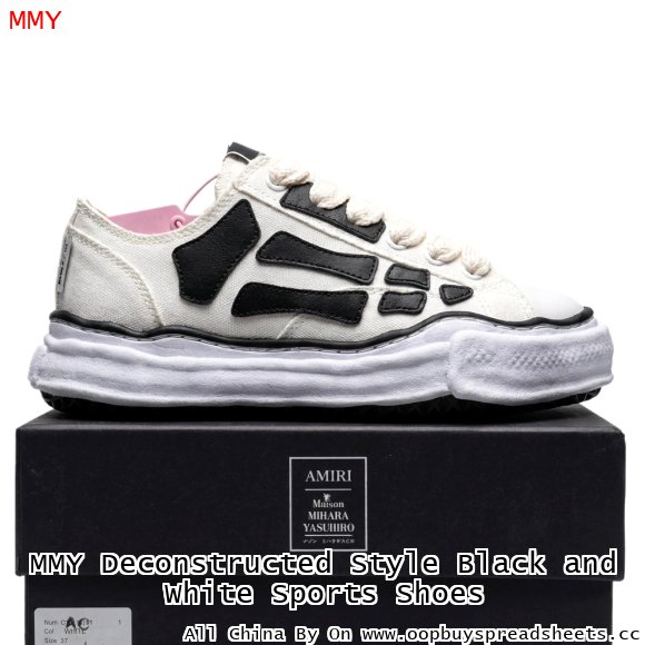 MMY Deconstructed Style Black and White Sports Shoes