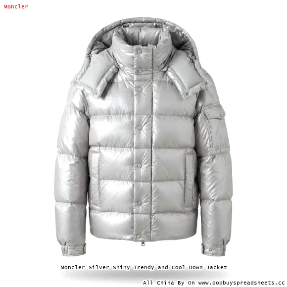 Moncler Silver Shiny Trendy and Cool Down Jacket