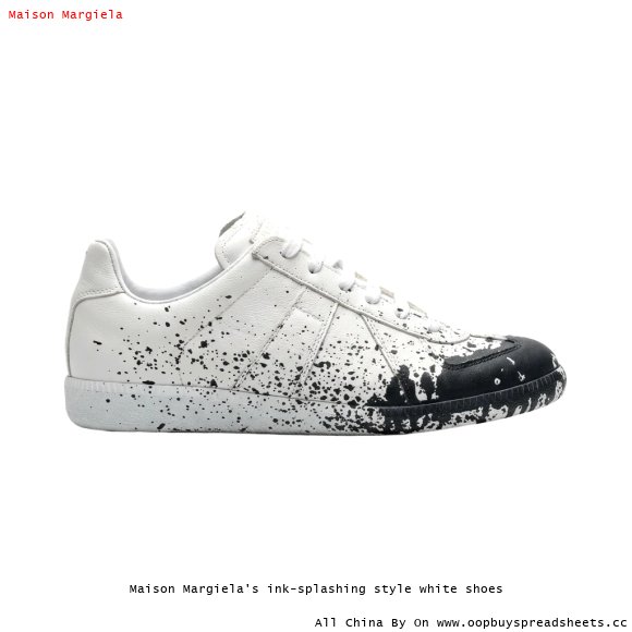 Maison Margiela's ink-splashing style white shoes