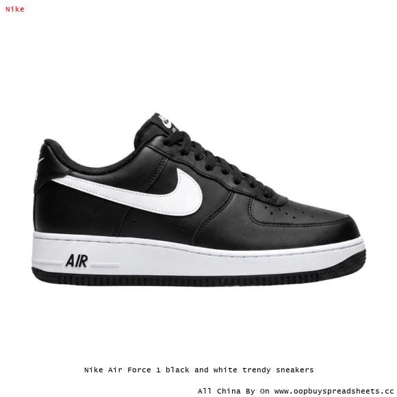 Nike Air Force 1 black and white trendy sneakers