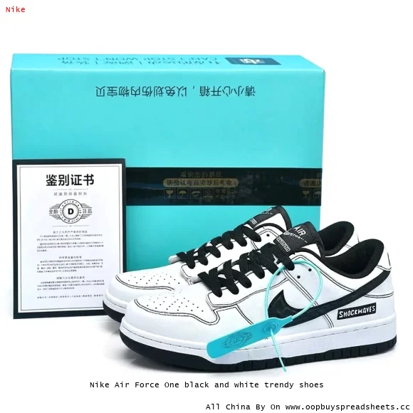 Nike Air Force One black and white trendy shoes