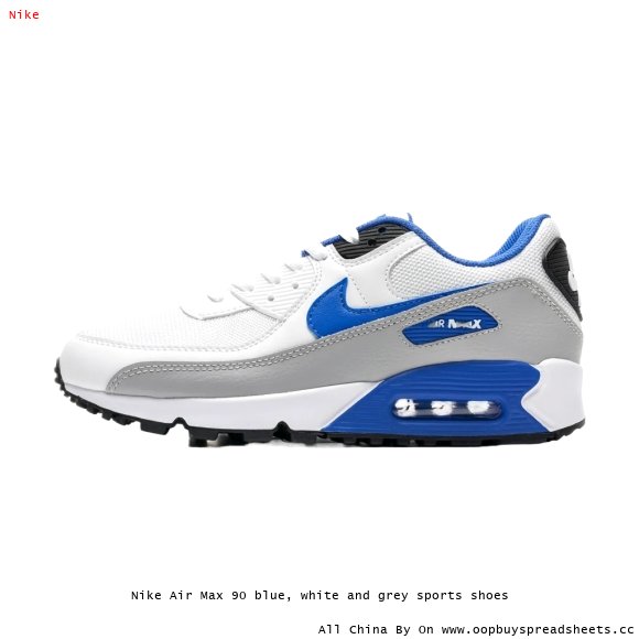 Nike Air Max 90 blue, white and grey sports shoes
