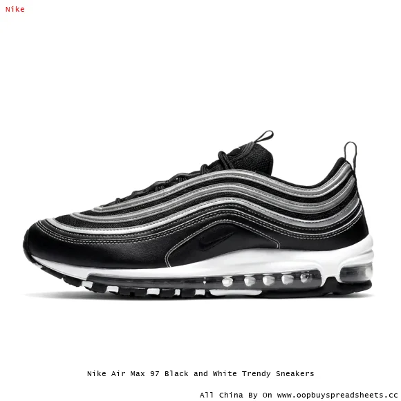 Nike Air Max 97 Black and White Trendy Sneakers