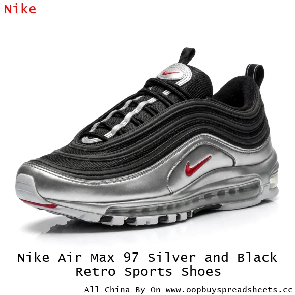 Nike Air Max 97 Silver and Black Retro Sports Shoes
