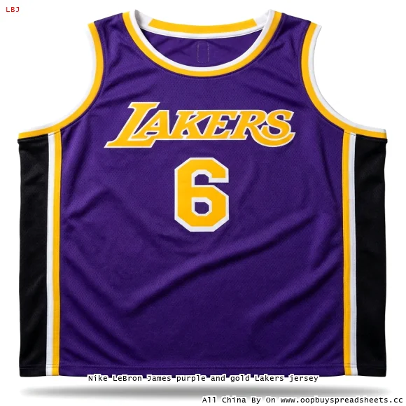 Nike LeBron James purple and gold Lakers jersey