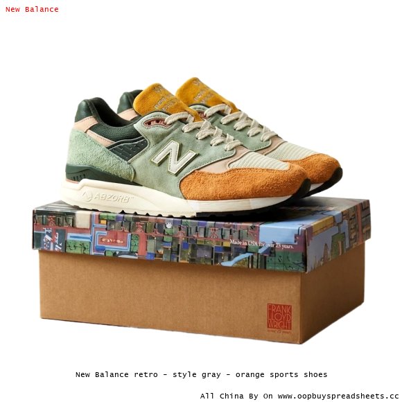 New Balance retro - style gray - orange sports shoes