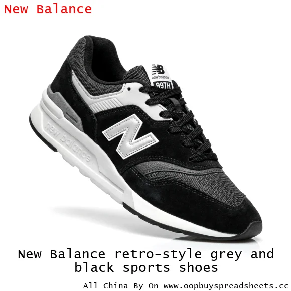 New Balance retro-style grey and black sports shoes