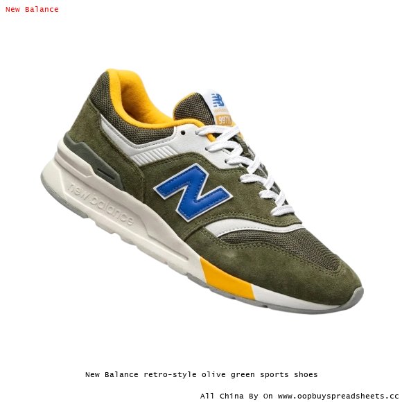 New Balance retro-style olive green sports shoes