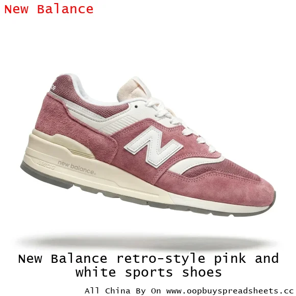 New Balance retro-style pink and white sports shoes