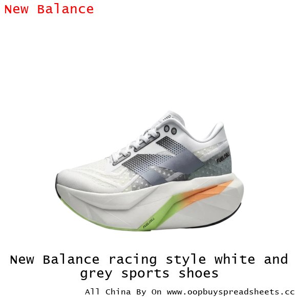 New Balance racing style white and grey sports shoes