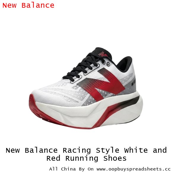 New Balance Racing Style White and Red Running Shoes