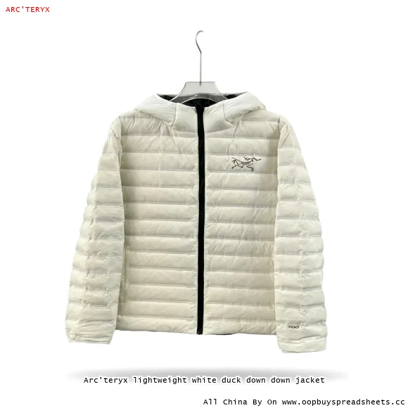 Arc'teryx lightweight white duck down down jacket