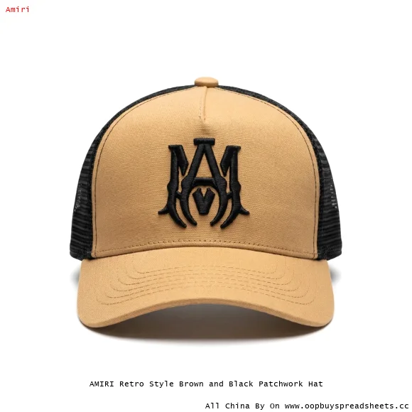 AMIRI Retro Style Brown and Black Patchwork Hat
